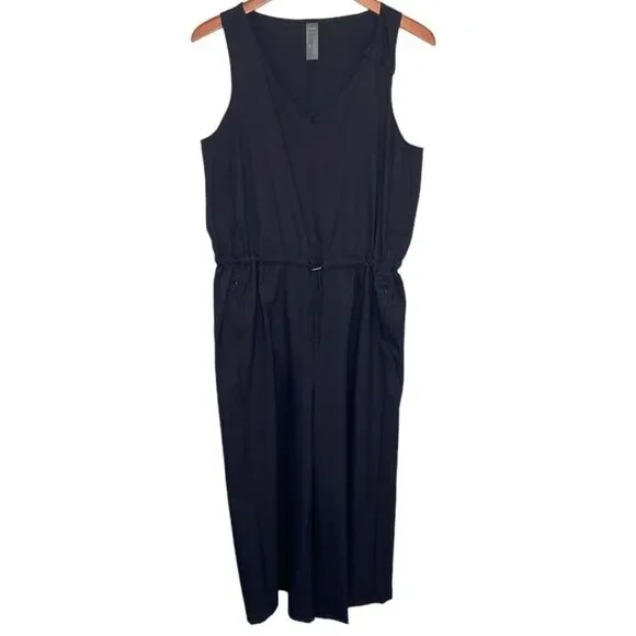 Zuda Z Eco Cropped Wide Leg Sleeveless Jumpsuit Cinched Waist Pockets UPF 50 - Picture 2 of 16